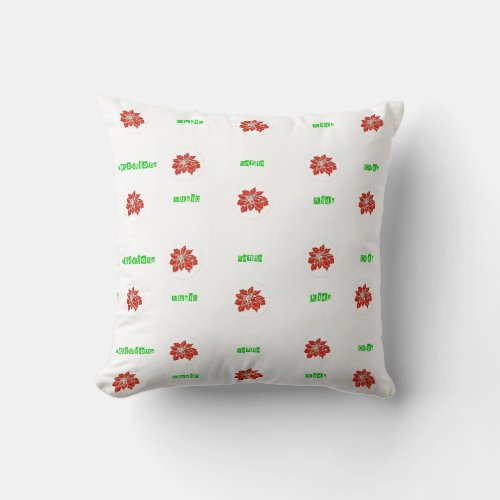 Red Ponsettia Flower Pillow by MidnightGraffiti