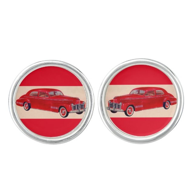 red Pontiac Torpedo Cufflinks (Front)