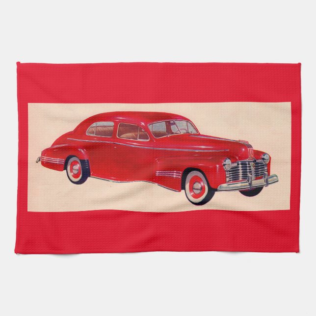 red Pontiac Torpedo Kitchen Towel (Horizontal)