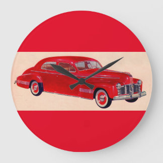 red Pontiac Torpedo Large Clock