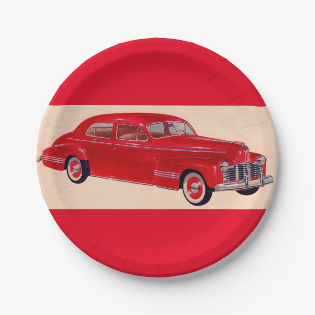 red Pontiac Torpedo Paper Plates (Front)