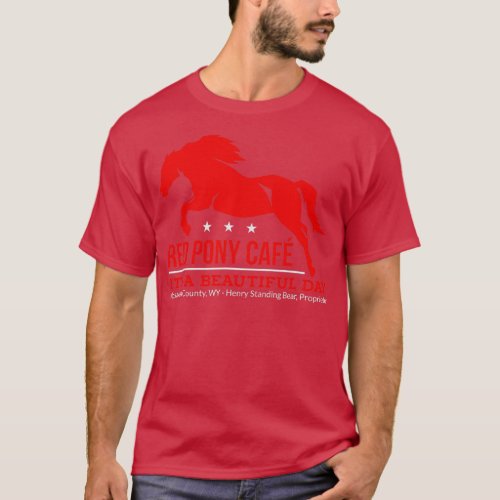 Red Pony Cafe _ Funny cute horse lover T_Shirt