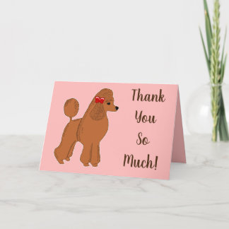 Red Poodle Blush Pink Thank You So Much Card