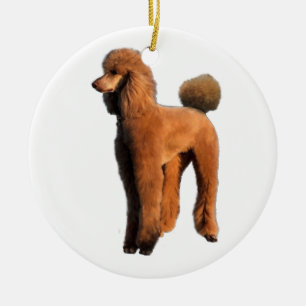 red poodle ceramic ornament