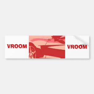 Red Pop Art Corvette Bumper Sticker