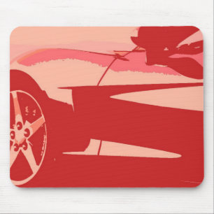 Red Pop Art Corvette Mouse Pad