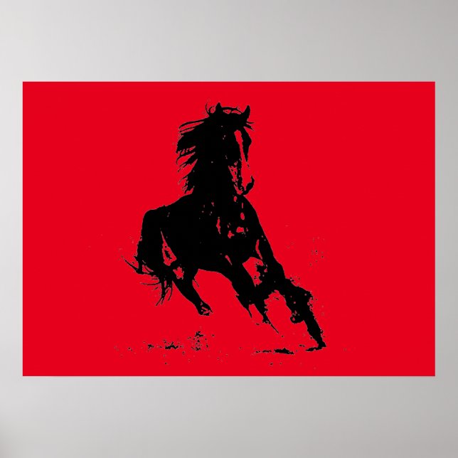 Red Pop Art Horse Poster (Front)