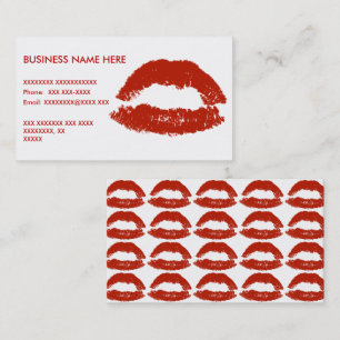 Red Pop Art Lips Business Card