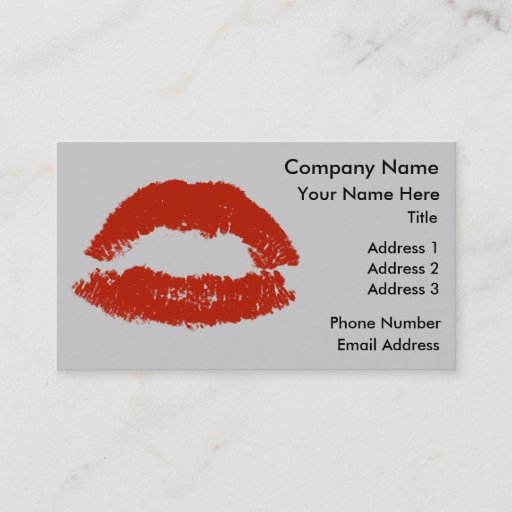 Customizable Red Pop Art Lipstick Lips Business Card Template