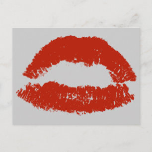 Red Pop Art Lips Postcard