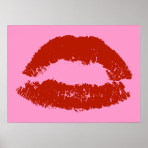 Red Pop Art Lips Poster