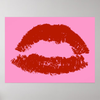 Red Pop Art Lips Poster