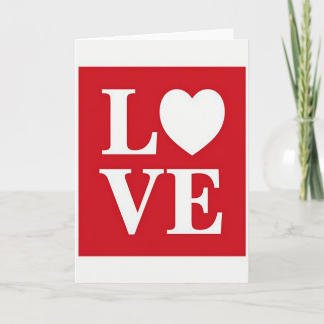 Red Pop Art Love Card (Front)