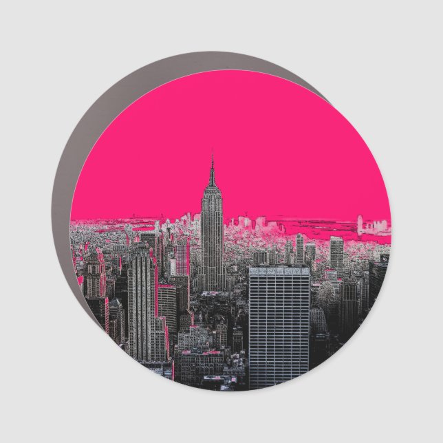 Red Pop Art New York City Car Magnet (Front)