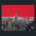 Red Pop Art New York City Manhattan Faux Canvas Print<br><div class="desc">Red - Black & White New York City - Manhattan Skyscrapers Digital Art Image</div>