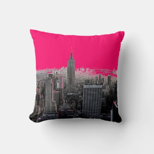 Red Pop Art New York City Throw Pillow