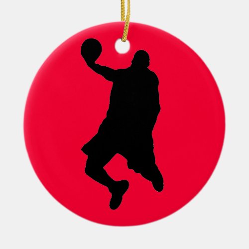 Red Pop Art Slam Dunk Player Silhouette Ornaments