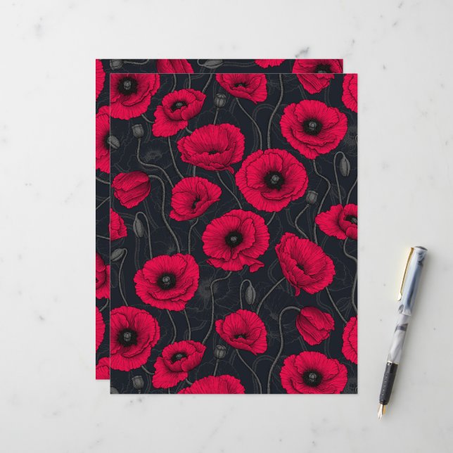 Red Poppies (Front/Back In Situ)