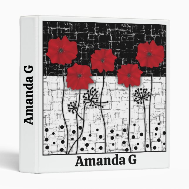 Red poppies  3 ring binder (Front/Spine)