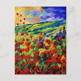 red poppies 78 postcard