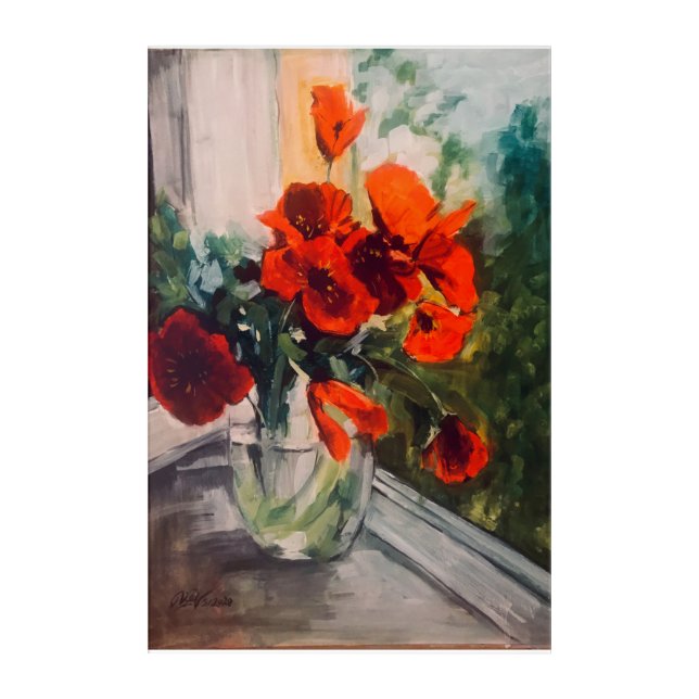 Red poppies Acrylic Wall Art (Front)