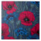Red poppies and blue cornflowers on blue