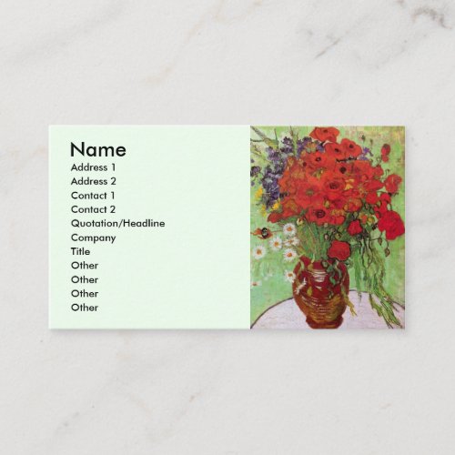 Red Poppies and Daisies by Vincent van Gogh Business Card