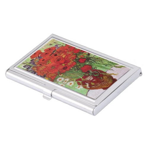 Red Poppies and Daisies by Vincent van Gogh Business Card Holder