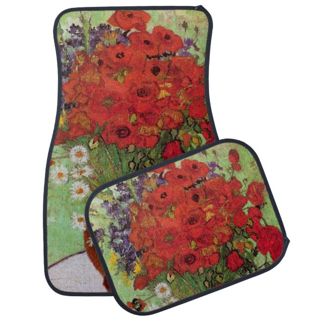 Red Poppies and Daisies by Vincent van Gogh Car Mat (Set)