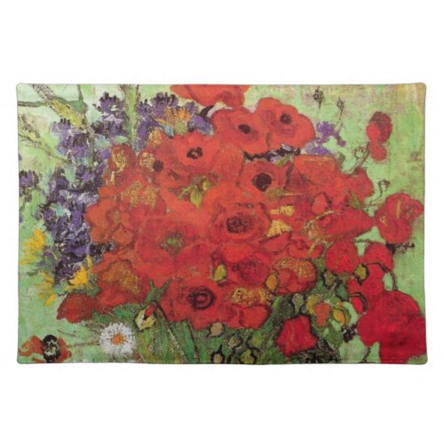 Red Poppies and Daisies by Vincent van Gogh Cloth Placemat