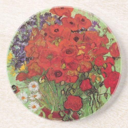 Red Poppies and Daisies by Vincent van Gogh Coaster