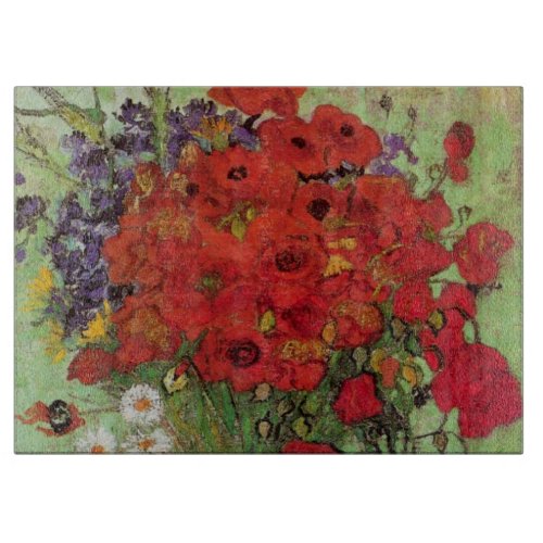 Red Poppies and Daisies by Vincent van Gogh Cutting Board