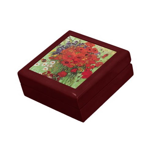 Red Poppies and Daisies by Vincent van Gogh Jewelry Box