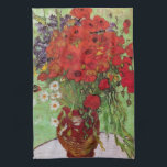 Red Poppies and Daisies by Vincent van Gogh Kitchen Towel<br><div class="desc">Still Life: Red Poppies and Daisies by Vincent van Gogh is a vintage fine art post impressionism still life floral painting. A beautiful bouquet of red poppy flowers and white daisy flowers fresh from the garden in a decorative vase. About the artist: Vincent Willem van Gogh (1853 -1890) was one...</div>