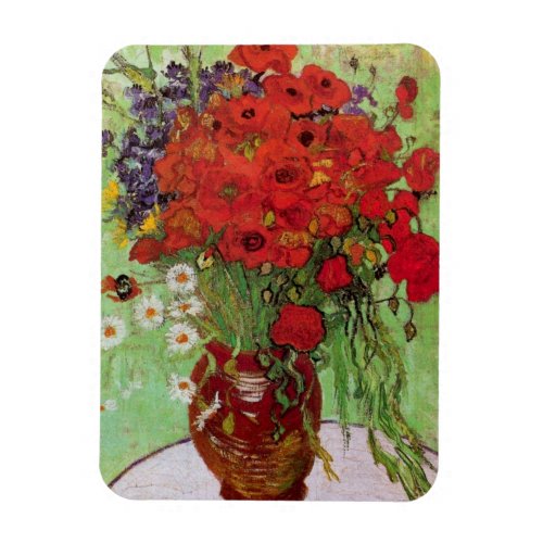 Red Poppies and Daisies by Vincent van Gogh Magnet