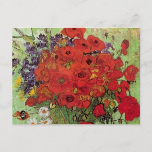 Red Poppies and Daisies by Vincent van Gogh Postcard
