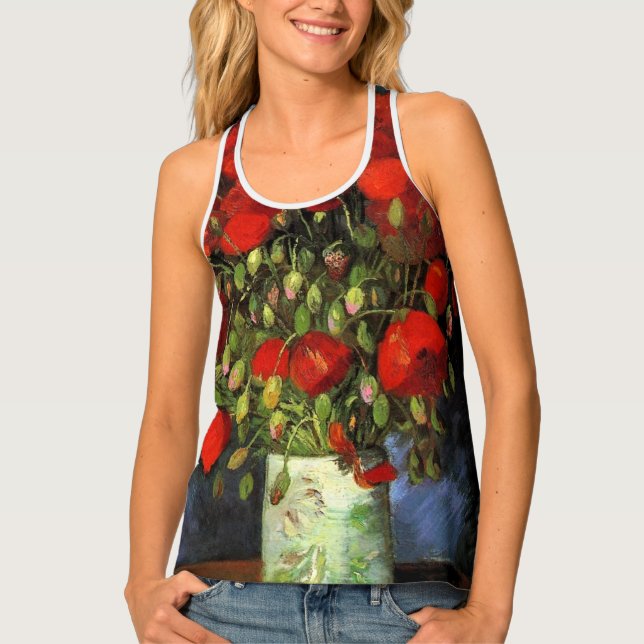 Red Poppies and Daisies by Vincent van Gogh Tank Top (Front)