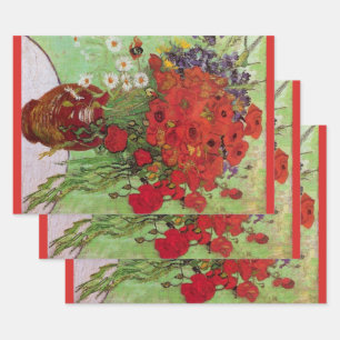 Red Poppies and Daisies by Vincent van Gogh Wrapping Paper Sheets
