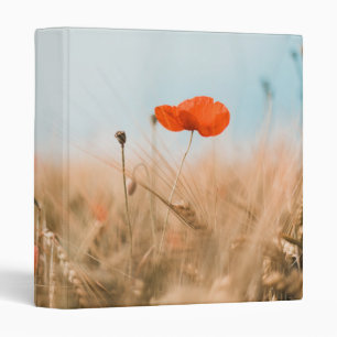 Red Poppies and Gold Barley 3 Ring Binder