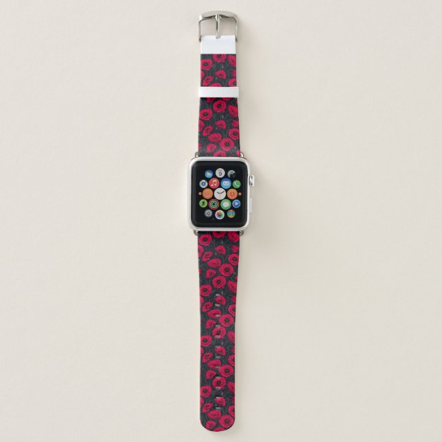 Red Poppies Apple Watch Band (Front)