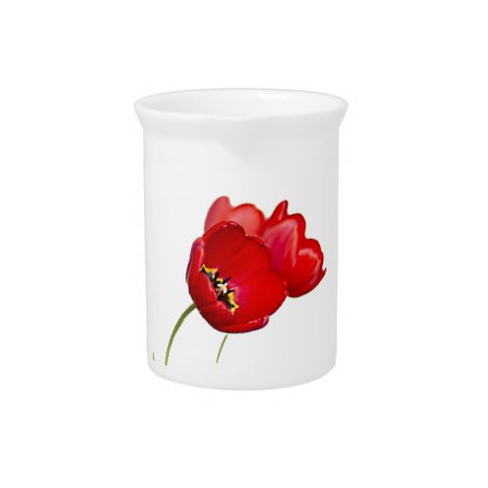 Red Poppies Art Poppy Rememberance Day Photo Beverage Pitcher