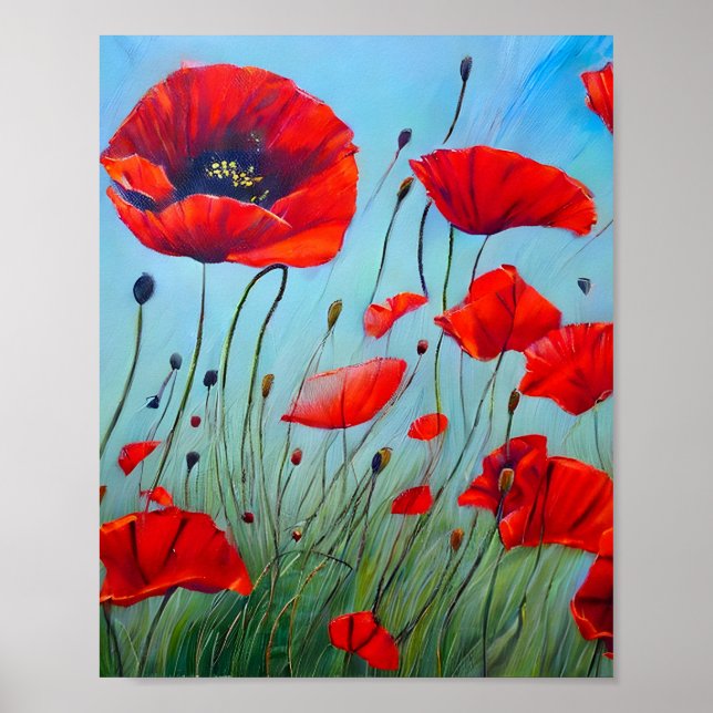 Red Poppies  Art  Poster (Front)