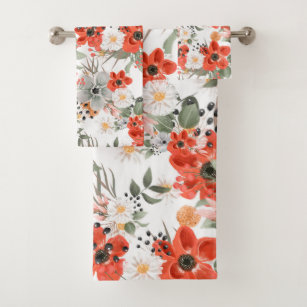 poppy bath towels