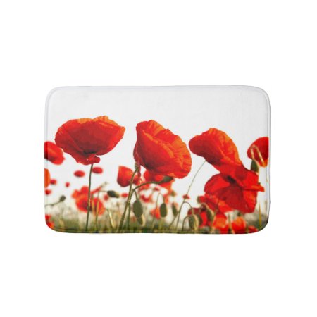 Red Poppies Bathroom Mat