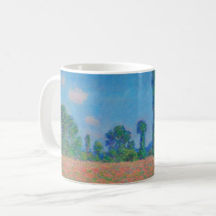 Red Poppies Blue Sky by Monet - Poppy Field Coffee Mug