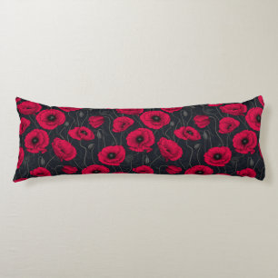 Red Poppies Body Pillow