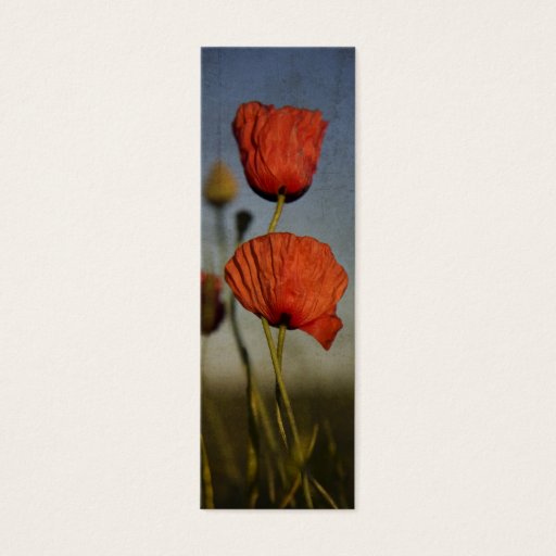 Customizable Red Poppies, bookmark Business Card Template