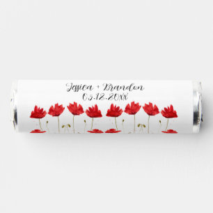 Red Poppies Botanical Flowers Floral Wedding Breath Savers® Mints