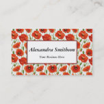 Red Poppies Business Card at Zazzle