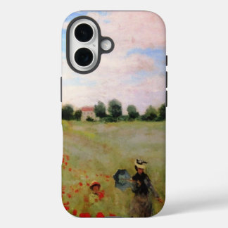 Red Poppies by Monet - Poppy Field Parasol Woman iPhone 16 Case